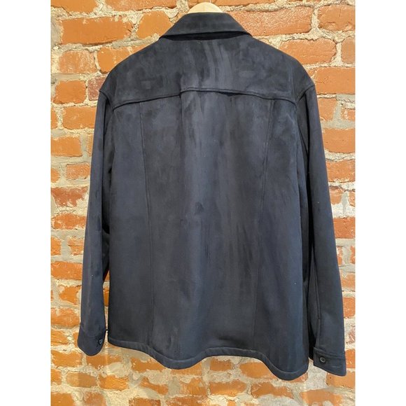 Men’s Claiborne Black Suede Look.  Polyester Jacket Size XL  Pre.owned - Picture 4 of 7